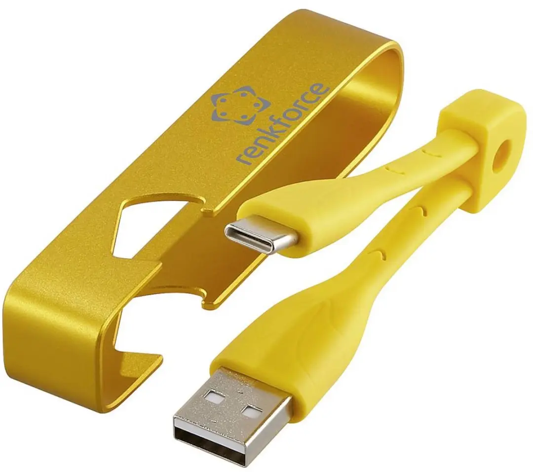 Renkforce RF-6721080 USB-kabel USB-A naar USB-C 0.15m - Geel