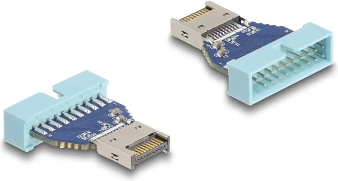 Delock USB 10Gbps Adapter Pin Header naar USB Type-E Key A - Blauw
