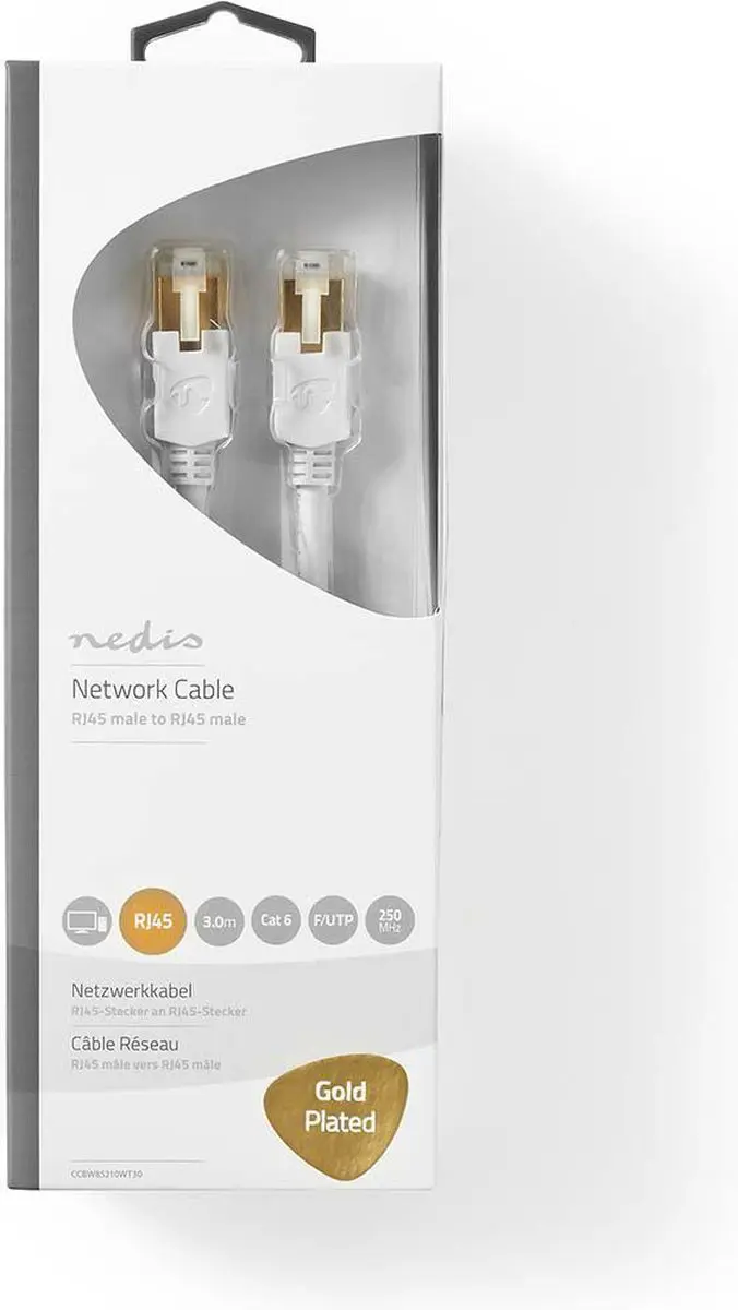 Nedis CAT6-kabel 3m RJ45 Wit - F/UTP LSZH
