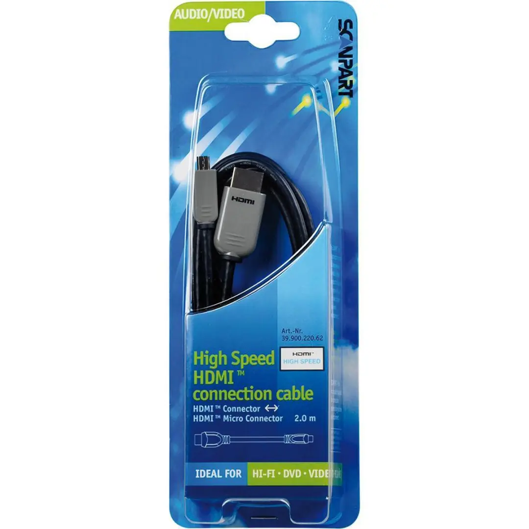 aansluitkabel HDMI High Speed micro 2,0m