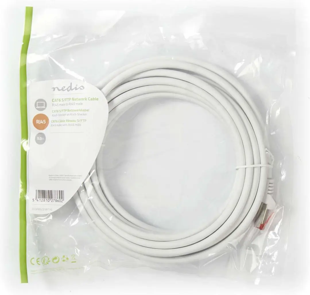 Nedis CAT6 Netwerkkabel CCGP85221WT50 - 5m - Wit