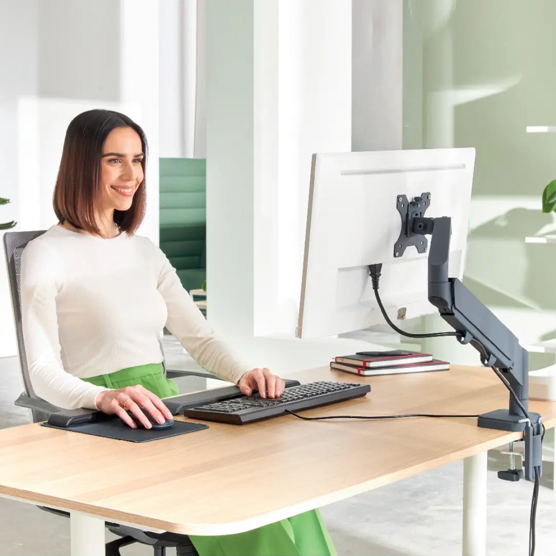 Leitz Ergo Monitorarm 64890089 - 1 Scherm - Donkergrijs