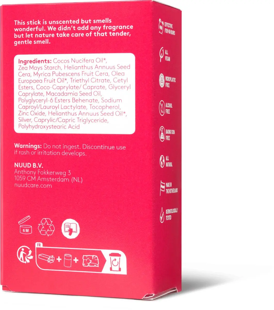 nuud The Stick Natuurlijke Vegan Deodorant 45g