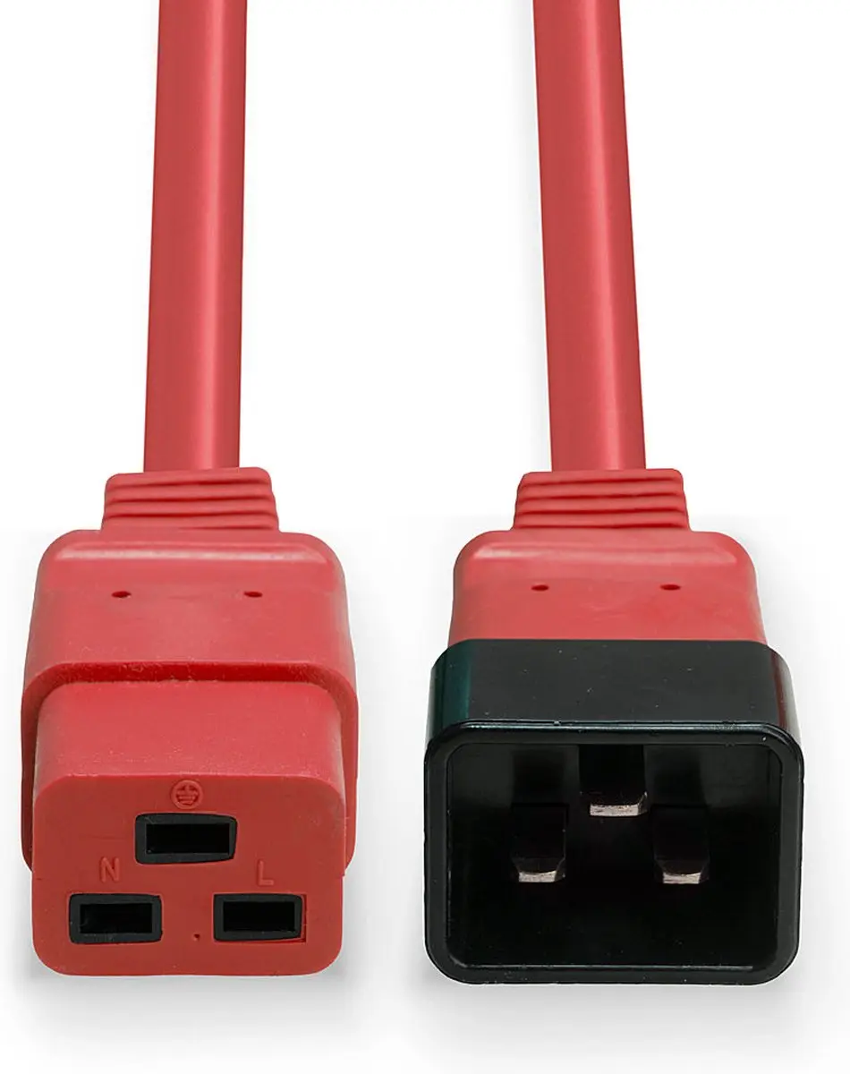 Lindy 30123 Elektriciteitssnoer 1m - Zwart/Rood