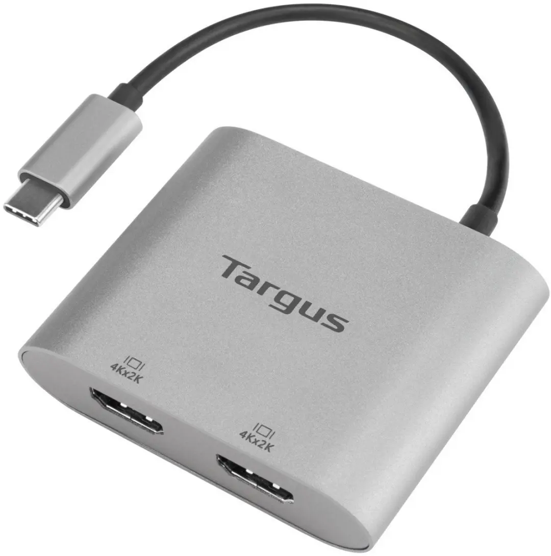 Targus ACA947EU USB-C naar 2x HDMI 4K Adapter - Zilver