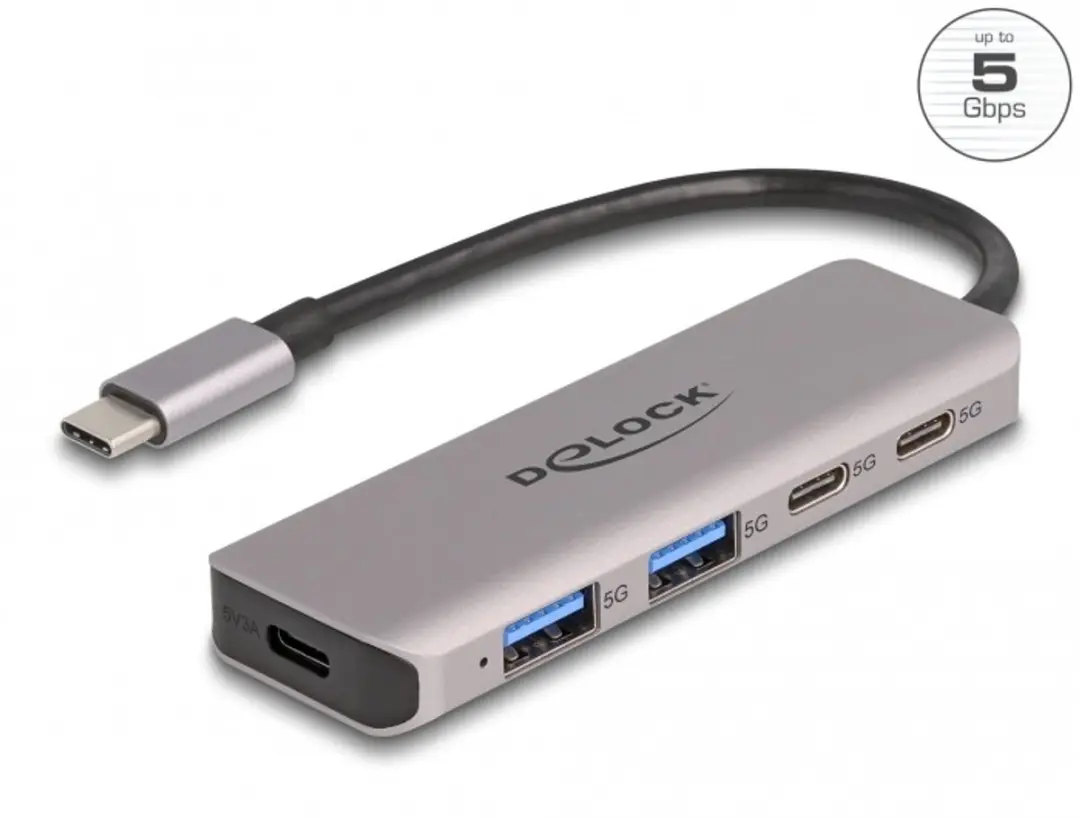 Delock USB-C/Type-A Hub 5Gbps 4 Poorten