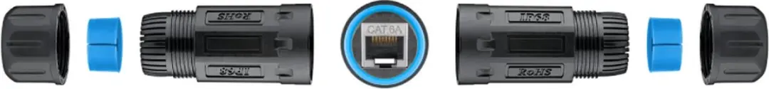 Goobay Outdoor IP68 RJ45 Modulaire Koppeling CAT 6A - Zwart