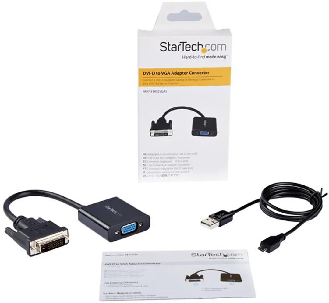 Startech DVI2VGAE DVI-D naar VGA Adapter - 1920x1200 - Zwart