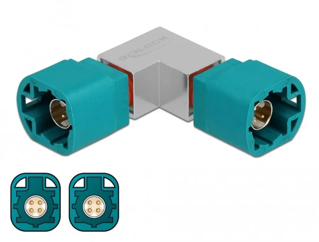 Delock HSD Z Male naar HSD Z Male Hoekadapter