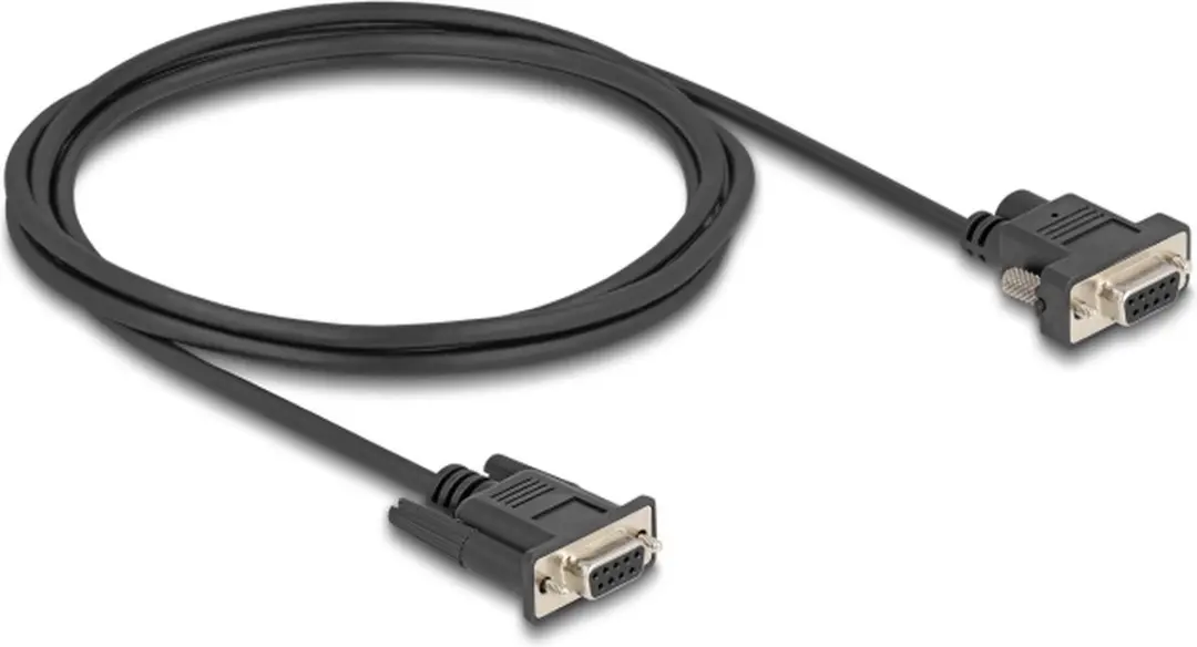 Delock RS-232 D-Sub9 Kabel 2m - Zwart