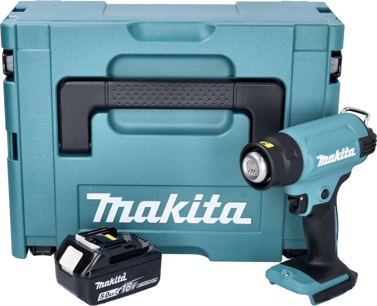 Makita DHG180T1J Accu-Heteluchtpistool 18V 550°C - 5,0Ah