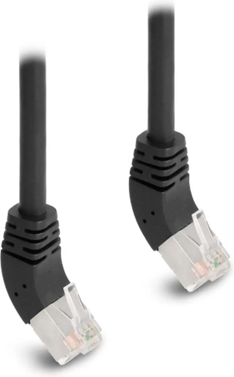 Delock RJ45 Cat.6A S/FTP Kabel 45° - 0.5m - Zwart
