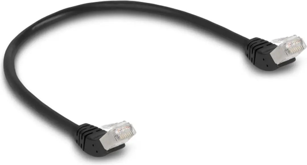Delock RJ45 Cat.6A S/FTP Kabel 45° - 0.5m - Zwart
