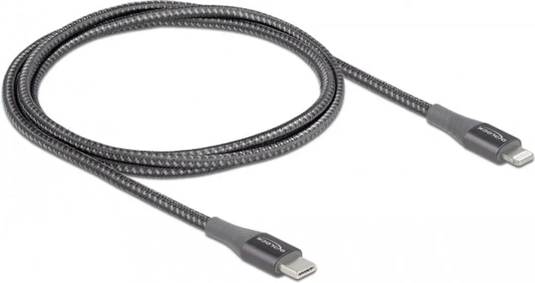 Delock USB-C naar Lightning Kabel 1m - Grijs