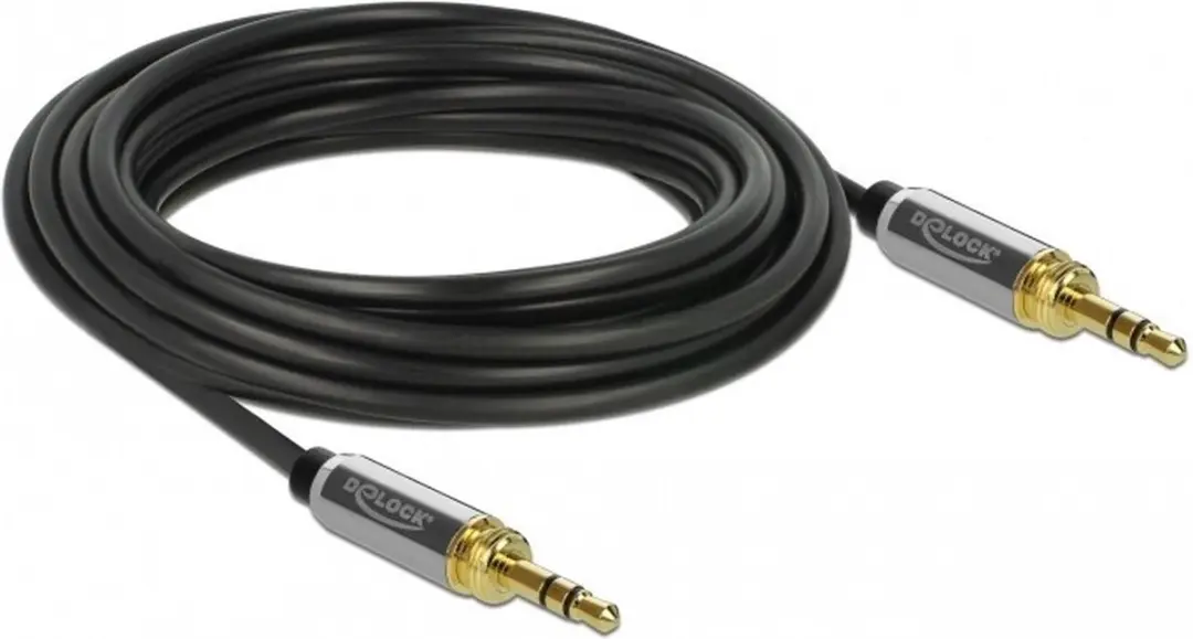 Delock 3,5mm Jack naar 6,35mm Jack Audiokabel - 5m - Zwart - afbeelding 6 van 6