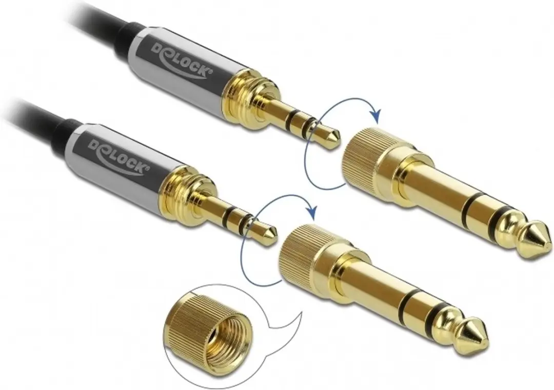 Delock 3,5mm Jack naar 6,35mm Jack Audiokabel