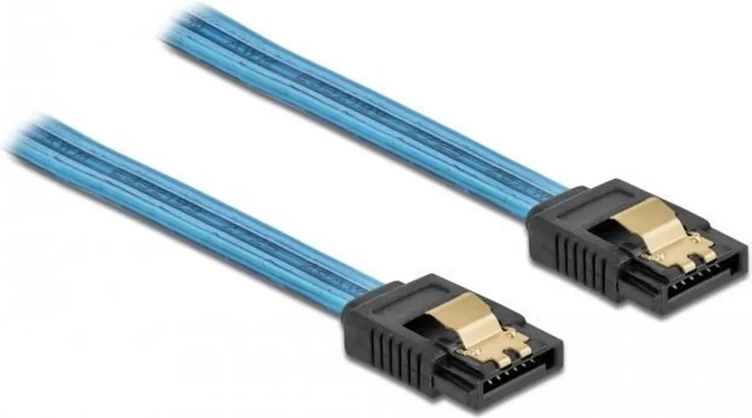 Delock SATA Kabel 6 Gb/s UV Blauw 30cm