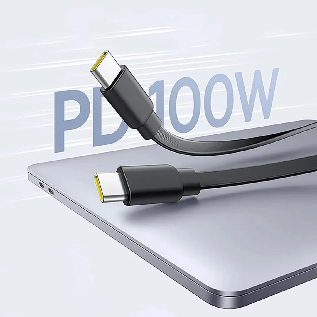 Baseus 3-in-1 USB-C Spiraalkabel 100W 1,2m - Transparant