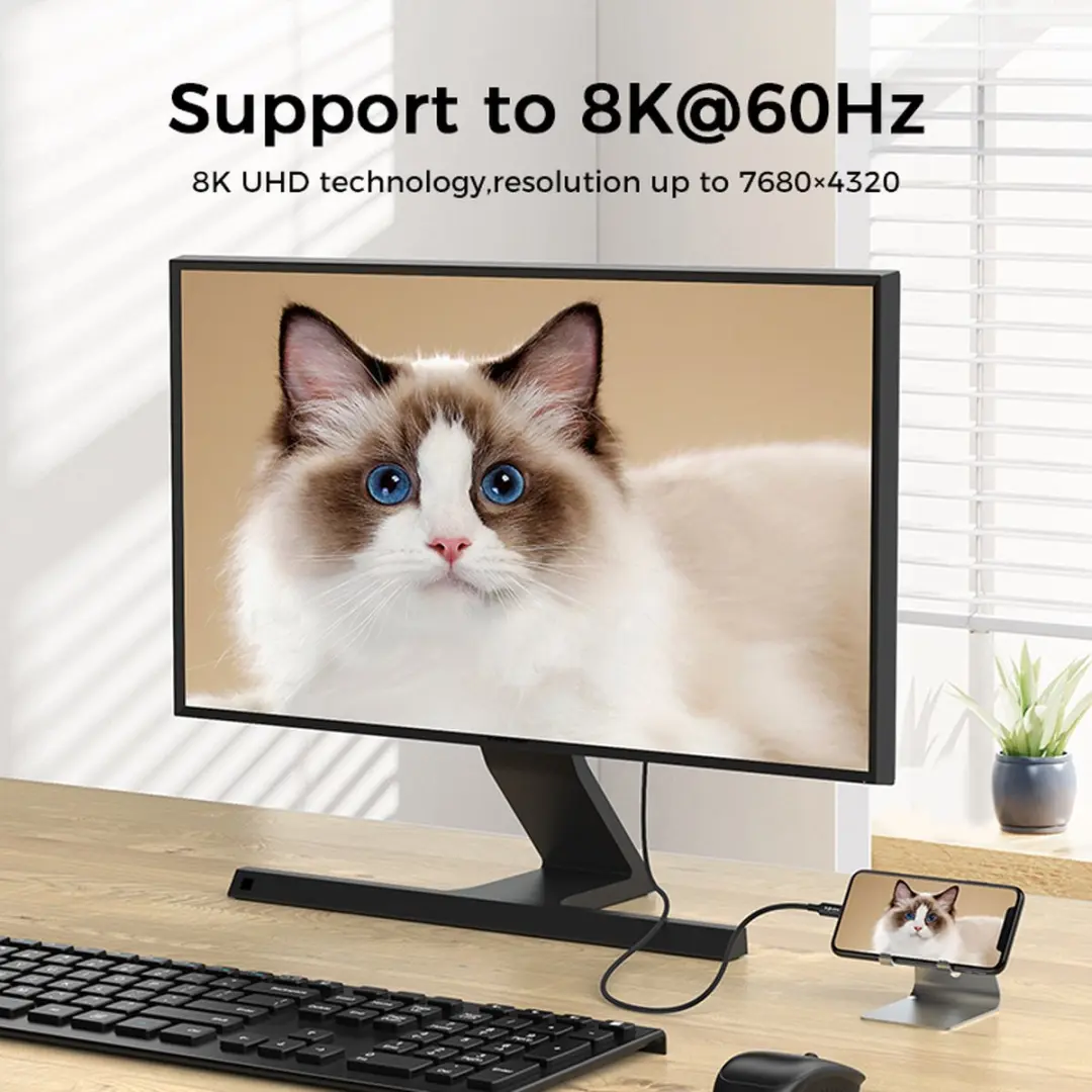 NÖRDIC USB4-4150 USB-C Kabel 240W 8K 60Hz - 1,5m - Zwart