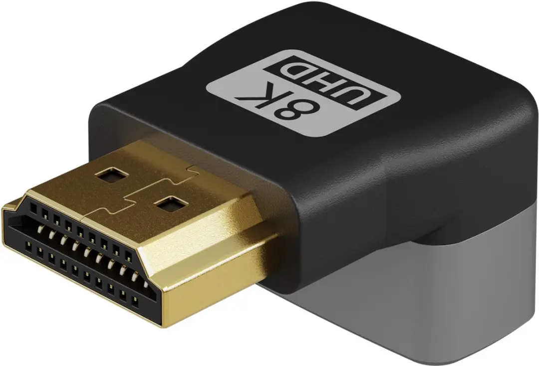 Goobay Plus HDMI Adapter Haaks 8K 60Hz HDR - Zwart/Zilver