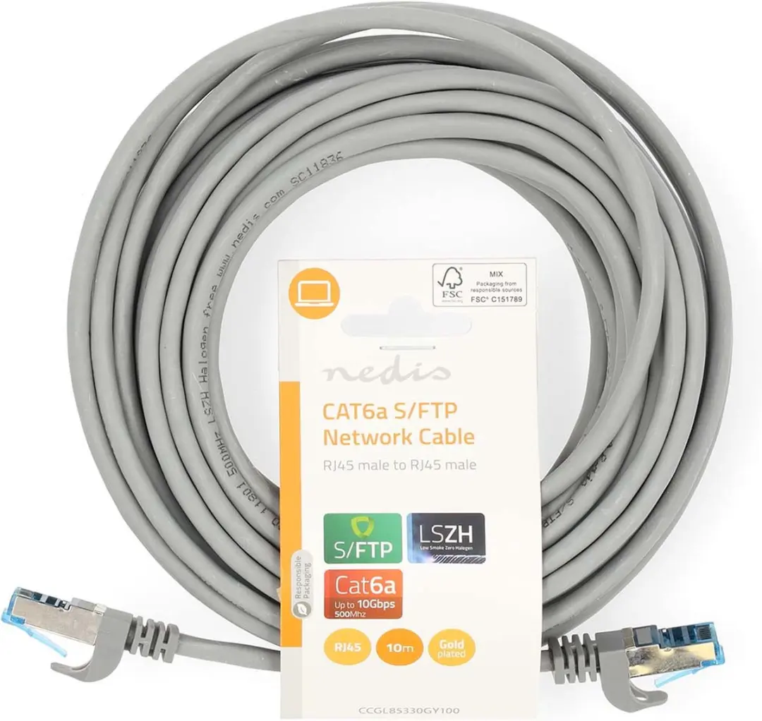 Nedis CAT6a Netwerkkabel 10m - Grijs