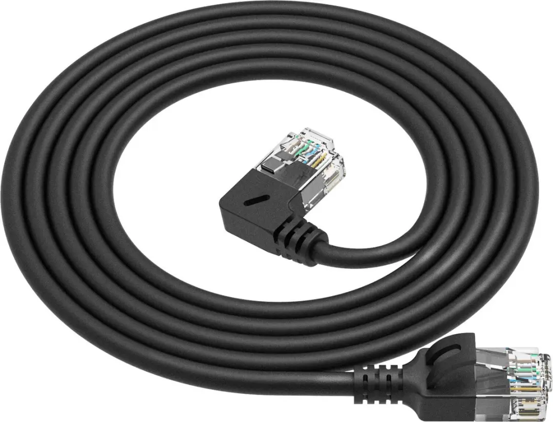 ACT DC1930 Patchkabel CAT6A U/UTP 0,15m - Zwart - 90° Links