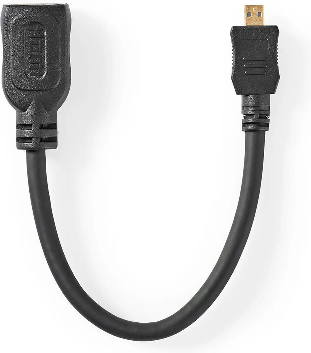 Nedis HDMI Micro Kabel CVGT34790BK02 - 4K@30Hz - 0,2m - Zwart