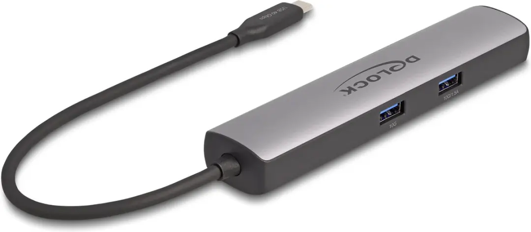 Delock USB 40Gbps Type-C Docking Station 8K - HDMI/USB 10Gbps/2.5G LAN - 100W PD - Zwart/Grijs