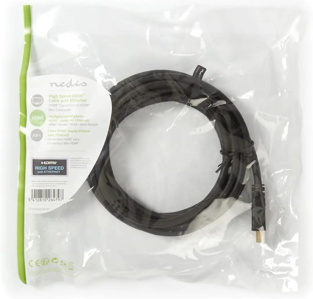 Nedis HDMI-Kabel CVGP34500BK30 4K 30Hz - 3m - Zwart - afbeelding 6 van 6
