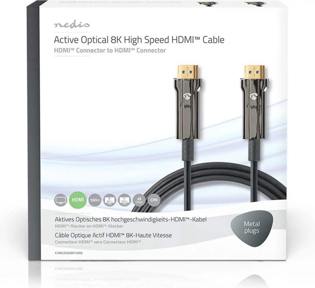 Nedis CVBG3500BK1000 HDMI-Kabel 8K 48Gbps 100m - Zwart