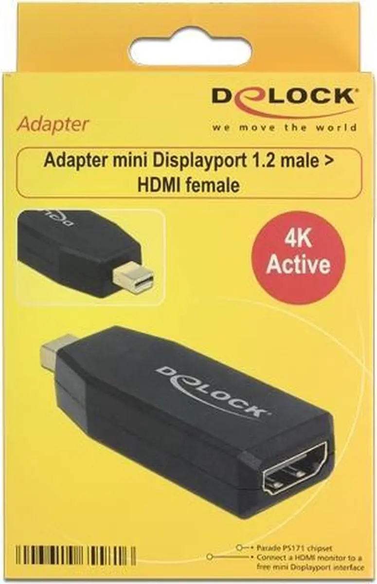Delock Mini DisplayPort naar HDMI Adapter 65581 - 4K 30Hz - Zwart