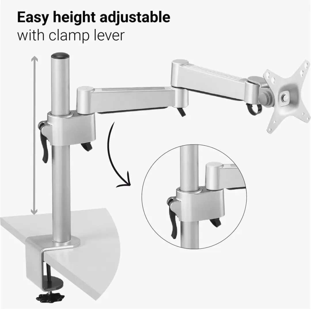 Desq Monitorarm Heavy Duty 1551 - 42 Inch - 13 kg - Aluminium - afbeelding 6 van 6
