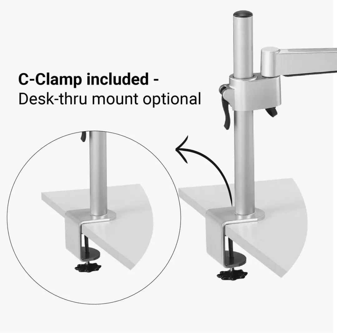 Desq Monitorarm Heavy Duty 1551 - 42 Inch - 13 kg - Aluminium
