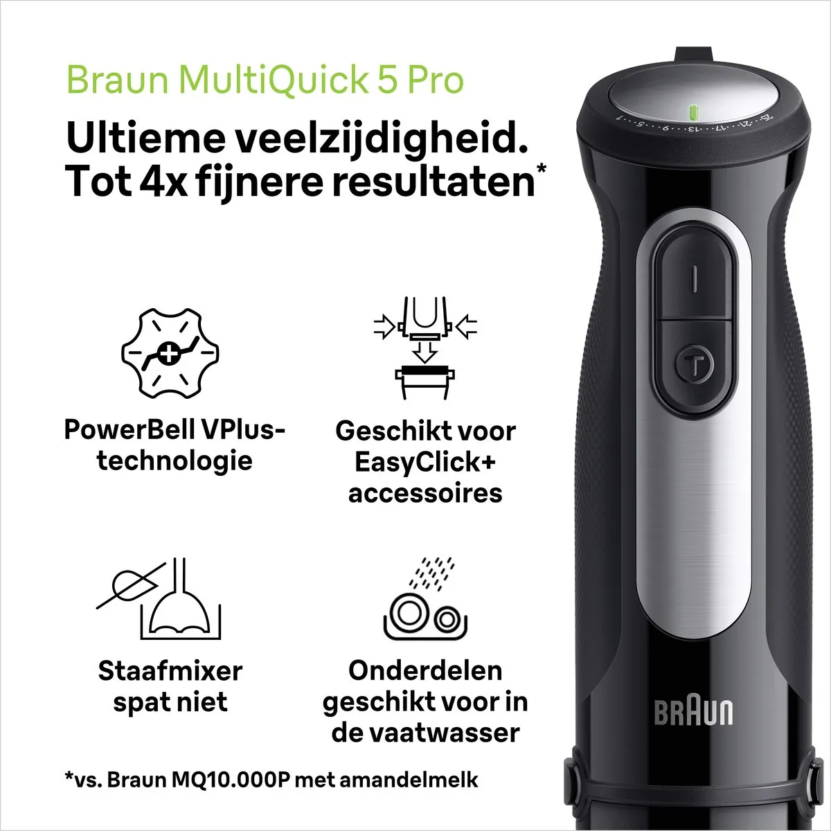 Braun MultiQuick 5 Pro MQ55.254M Staafmixer - 1000W - Zwart