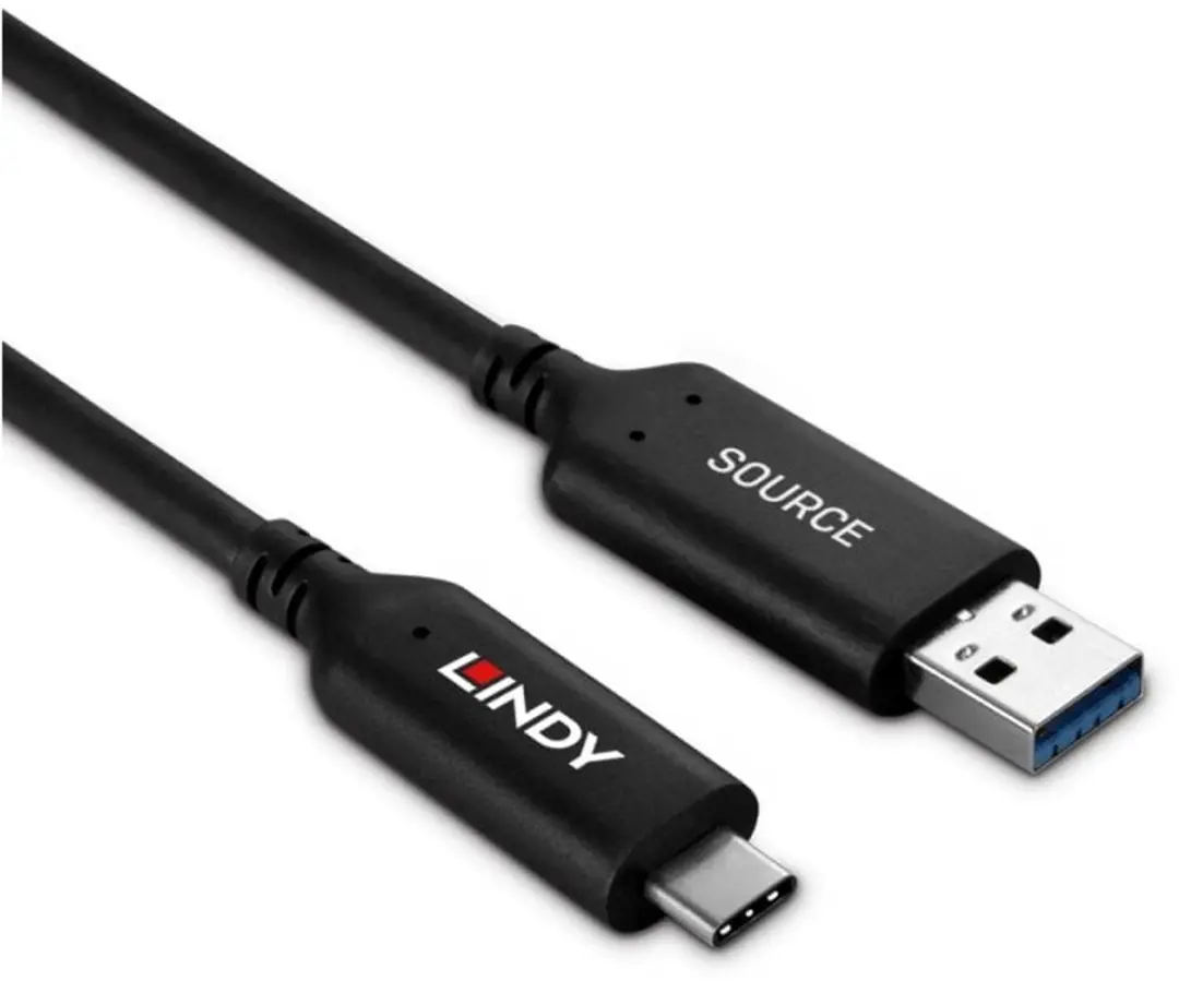 Lindy 43396 USB 3.2 Gen 1 Kabel 25m USB-A naar USB-C - Zwart