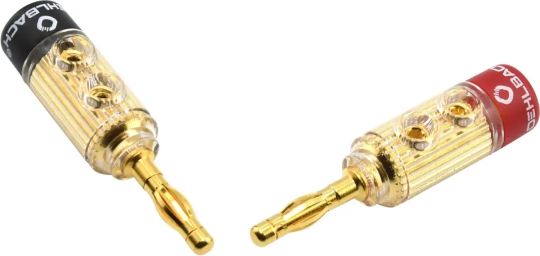 Oehlbach XXL Fusion Banaanstekker - 4 Stuks - Goud/Zwart/Rood