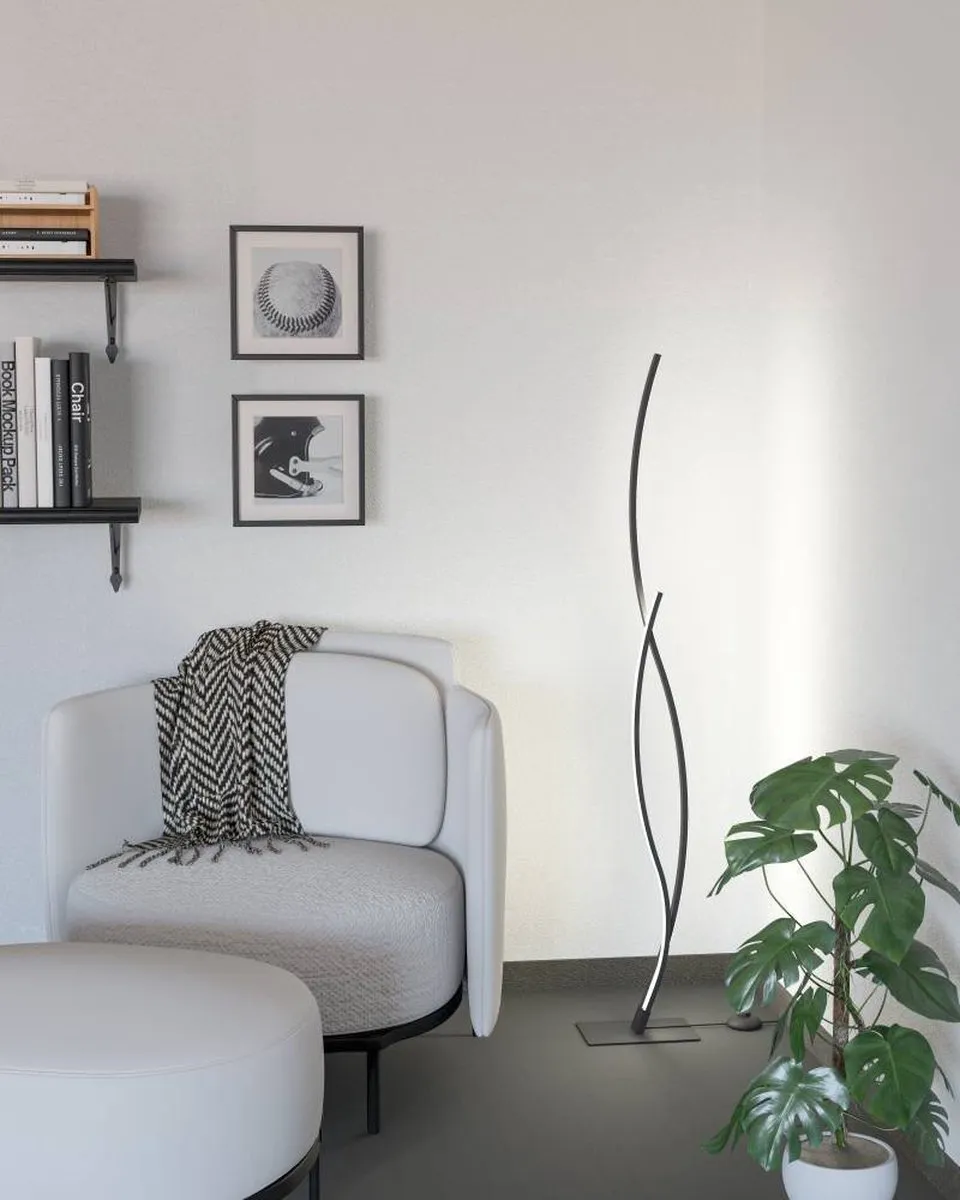 Eglo Grisolia Vloerlamp LED 129cm - Zwart/Wit