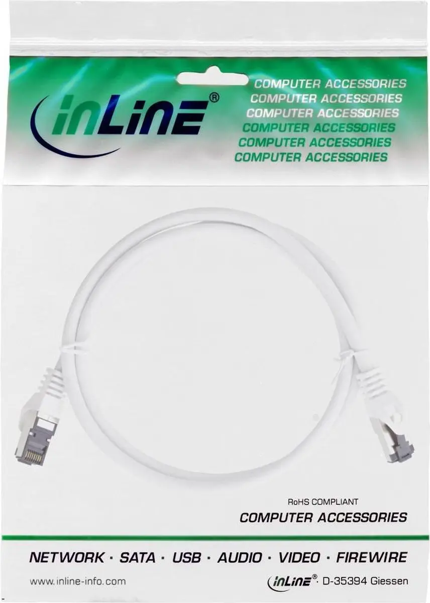 InLine S/FTP CAT8.1 Netwerkkabel 40Gbps - 2m - Wit