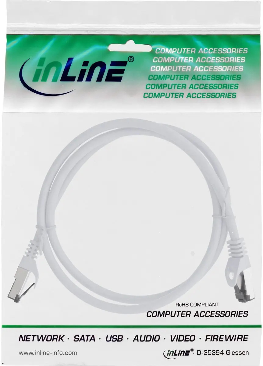 InLine S/FTP CAT8.1 Netwerkkabel 40Gbps - 2m - Wit