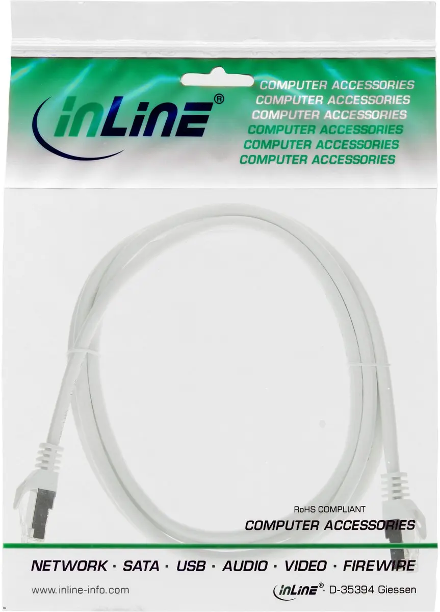 InLine® Patchkabel, SF/UTP, Cat.5e, wit, 1,5m
