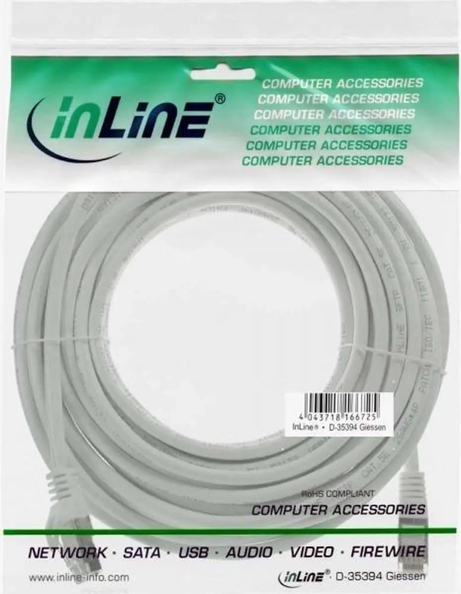 InLine® Patchkabel, SF/UTP, Cat.5e, wit, 1,5m