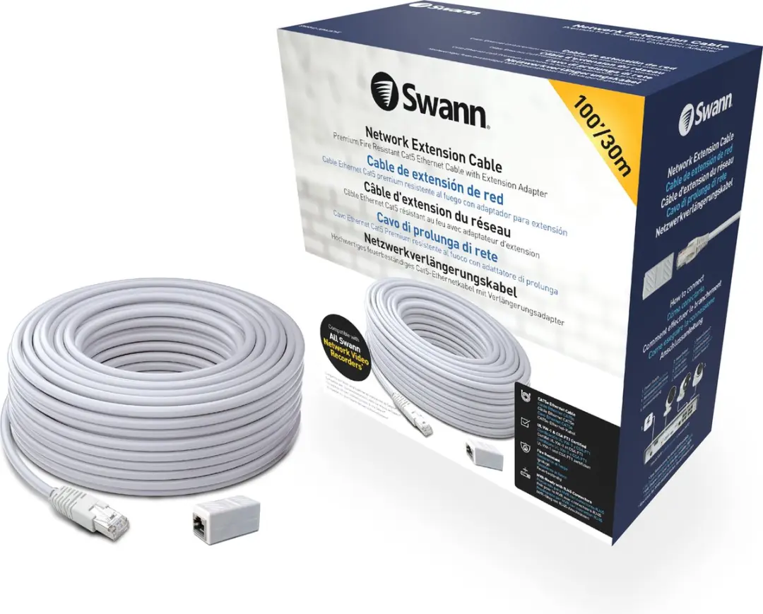 Swann SWNHD-30MCAT5E-GL Ethernet Extensiekabel 30m - Wit