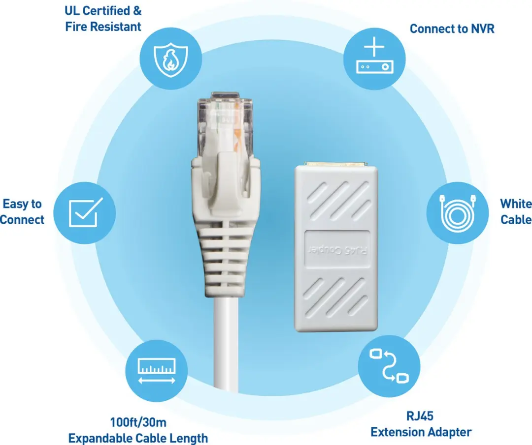 Swann SWNHD-30MCAT5E-GL Ethernet Extensiekabel 30m - Wit