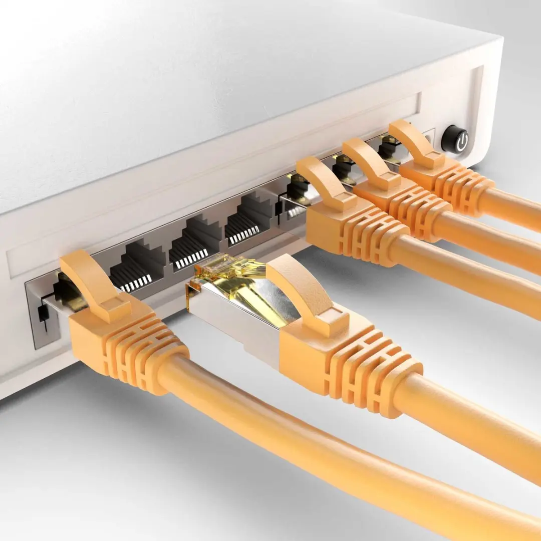 Goobay S/FTP CAT6a Netwerkkabel 10Gbps - Geel - 10m