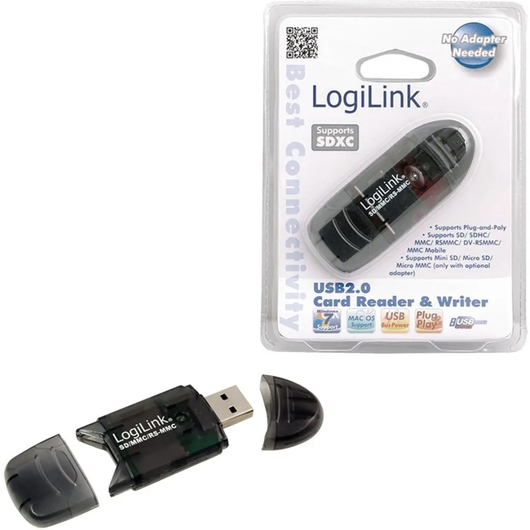 Logilink CR0007 USB-Kaartlezer - Zwart