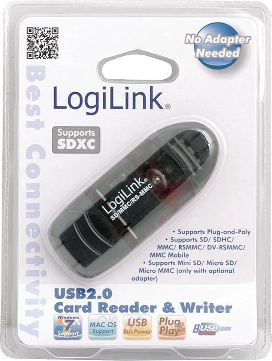 Logilink CR0007 USB-Kaartlezer - Zwart