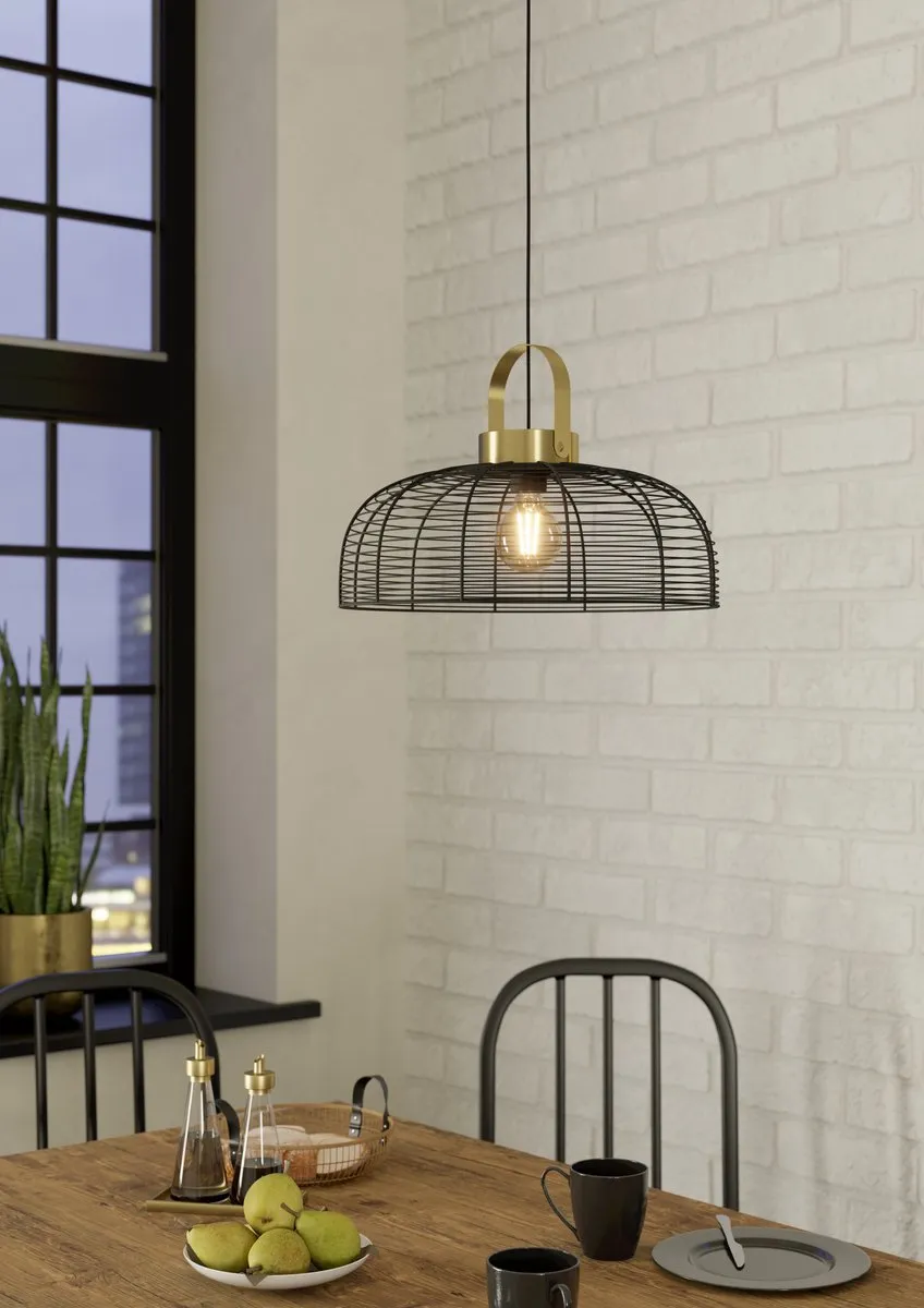 Eglo Roundham Hanglamp Ø45cm - Zwart/Goud