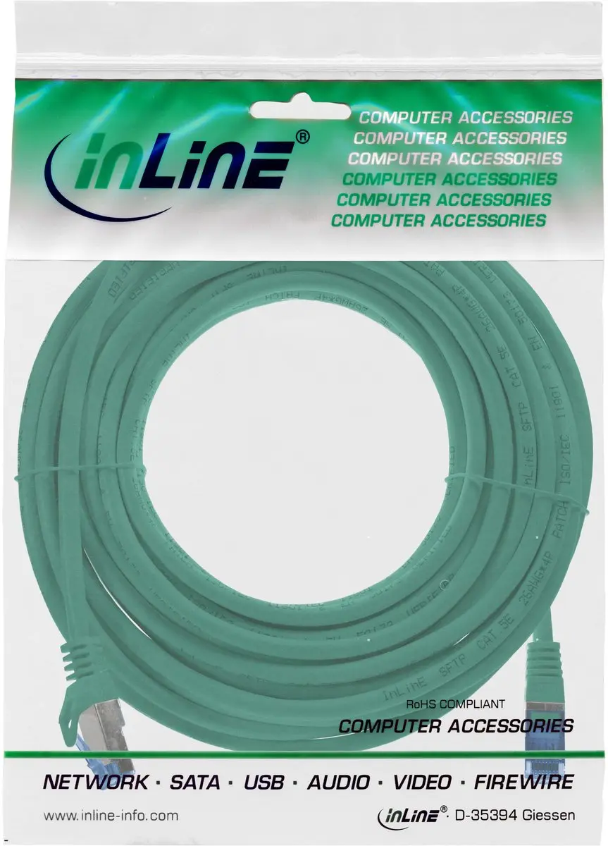 InLine Patchkabel Cat.6A S/FTP 7,5m - Groen