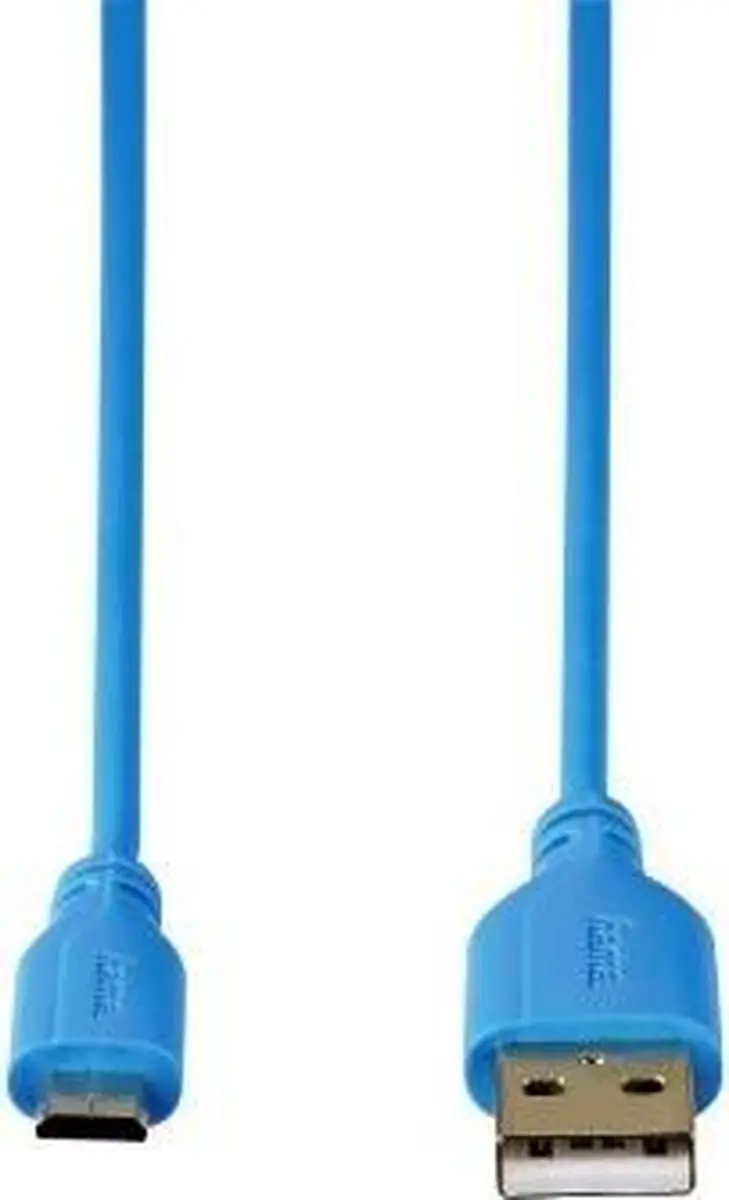 Hama USB A naar Micro-USB B Kabel 0,75m - Blauw - afbeelding 6 van 6