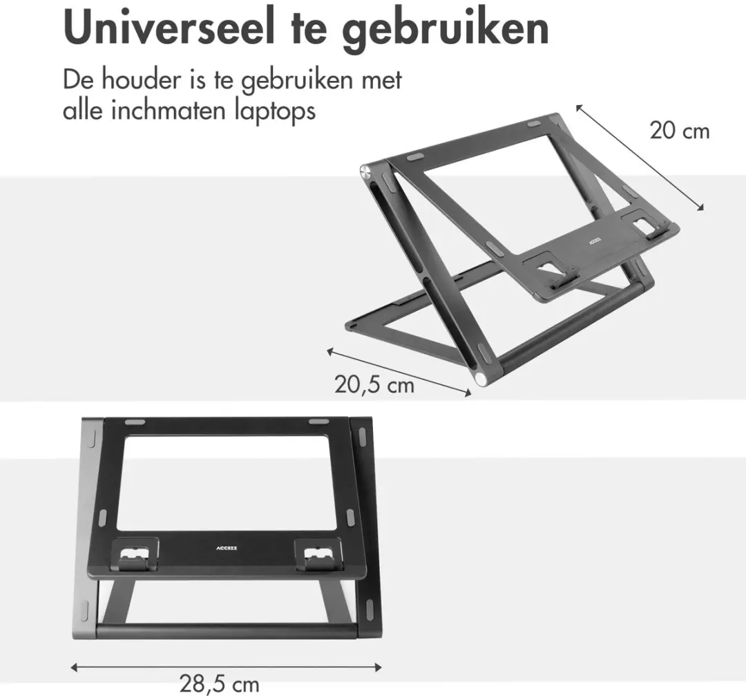 Accezz SH00072233 Laptopstandaard 13-17" - Donkergrijs